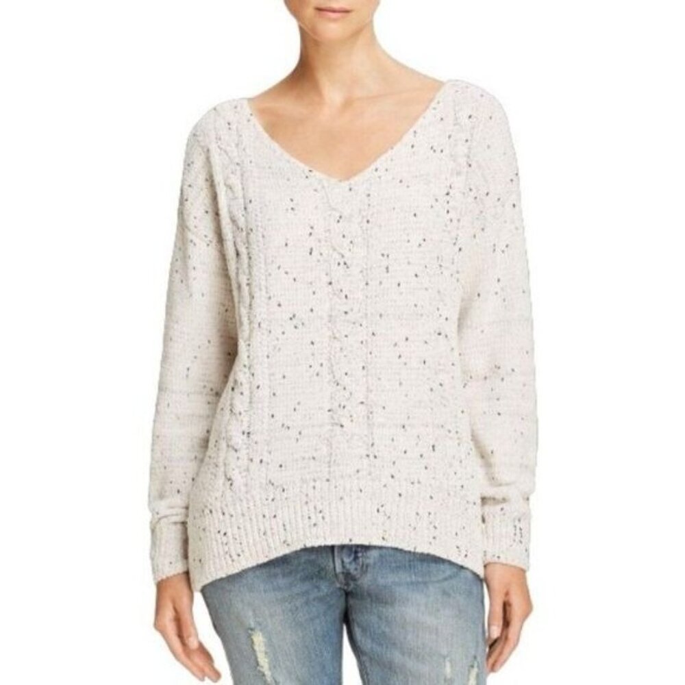 Aqua Women Pullover Super‎ Soft Sweater Cable-Knit Chenille Top Small NWT